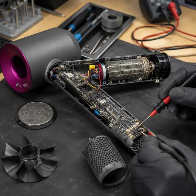 Dyson 吹風機不啟動檢修示意