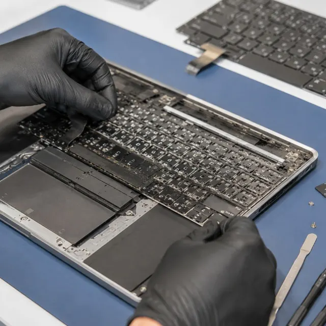 MacBook 鍵盤更換維修示意
